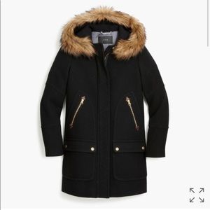 J. Crew Chateau Parka(Stadium Cloth)- BLACK- Size0